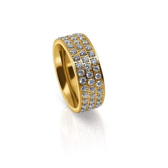 "Niyla" Cubic Zirconia Multi-Row Eternity Ring - Picture 1 of 4